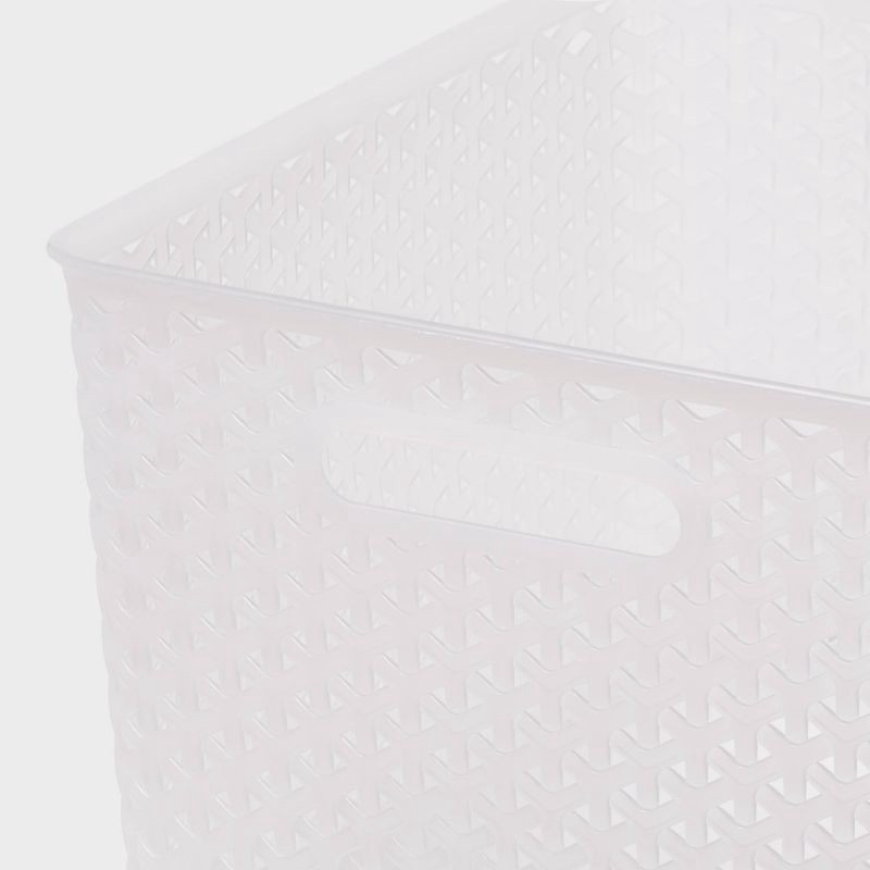 slide 3 of 6, Large Y-Weave Decorative Storage Basket Translucent - Brightroom™: Polypropylene, 18L, No Assembly, Clear, 18 liter