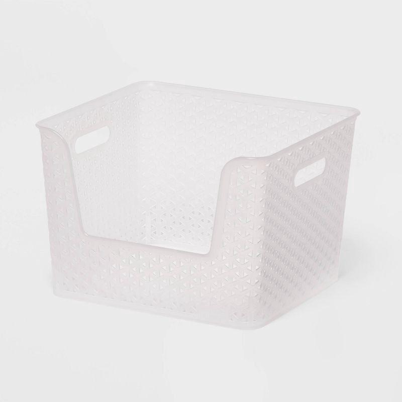 slide 1 of 5, Y-Weave Easy Access Storage Bin Translucent - Brightroom™: Portable Nesting Bin, Polypropylene, 13 Volume, 1 ct