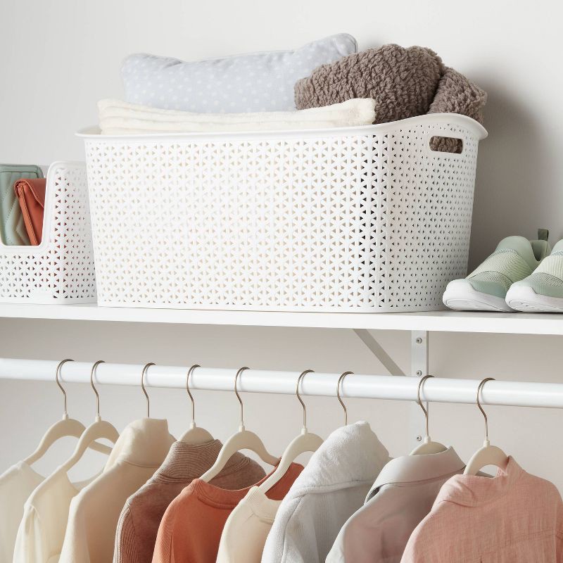 slide 2 of 5, Y-Weave Jumbo Decorative Storage Basket White - Brightroom™: Portable, Nesting, Stackable, 44L, Rectangle, 23.43"x14.96"x11.14", 44 liter