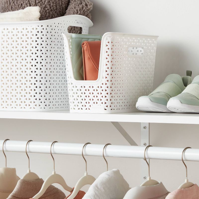 slide 2 of 5, Y-Weave Narrow Easy Access Decorative Storage Basket White - Brightroom™, 1 ct