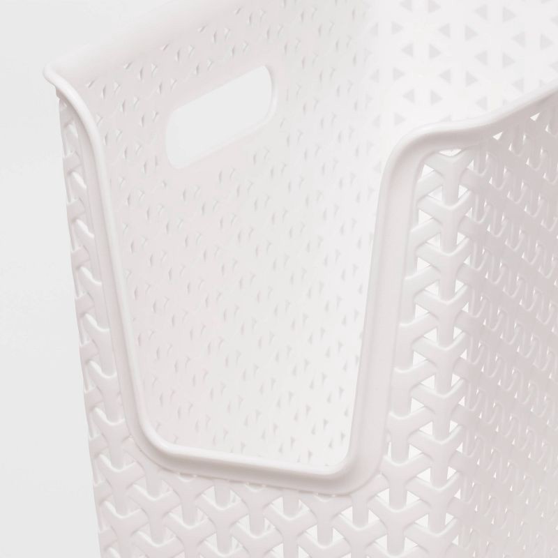 slide 3 of 5, Y-Weave Narrow Easy Access Decorative Storage Basket White - Brightroom™, 1 ct