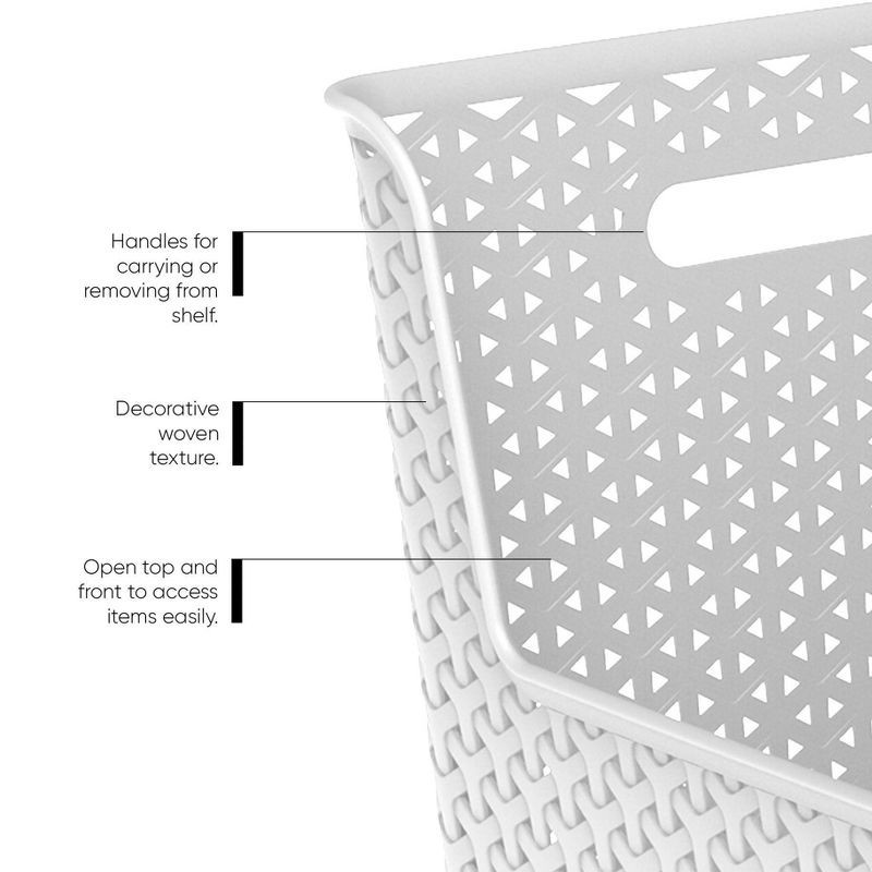 slide 4 of 5, Y-Weave Narrow Easy Access Decorative Storage Basket White - Brightroom™, 1 ct