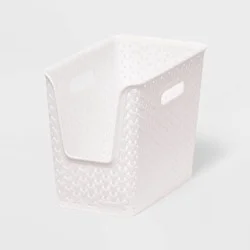 Y-Weave Narrow Easy Access Decorative Storage Basket White - Brightroom™