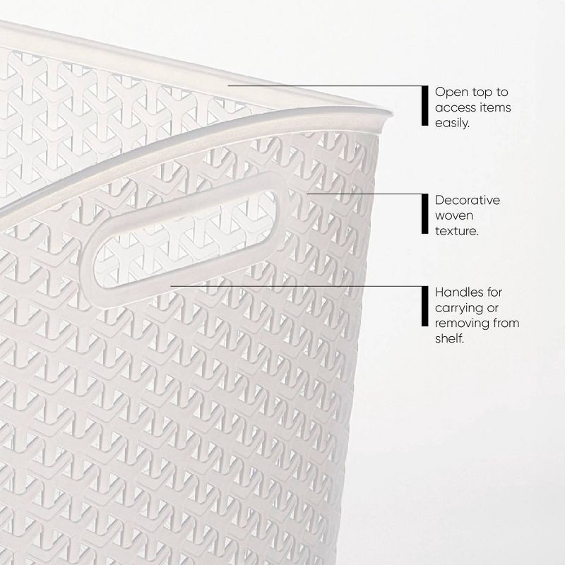 slide 4 of 5, Y-Weave Jumbo Decorative Storage Basket Translucent - Brightroom™: Portable, Nesting, Stackable, Large Rectangle Bin, 1 ct