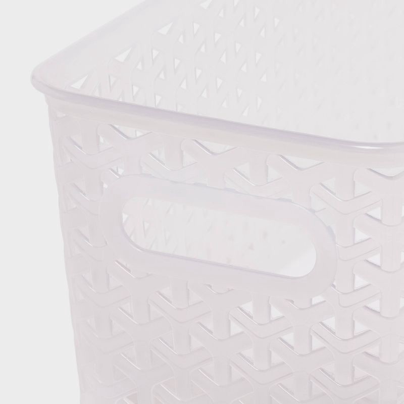 slide 3 of 5, Y-Weave Half Medium Decorative Storage Basket Translucent - Brightroom™: Portable, Stackable, Clear Plastic Storage Bins, 1 ct