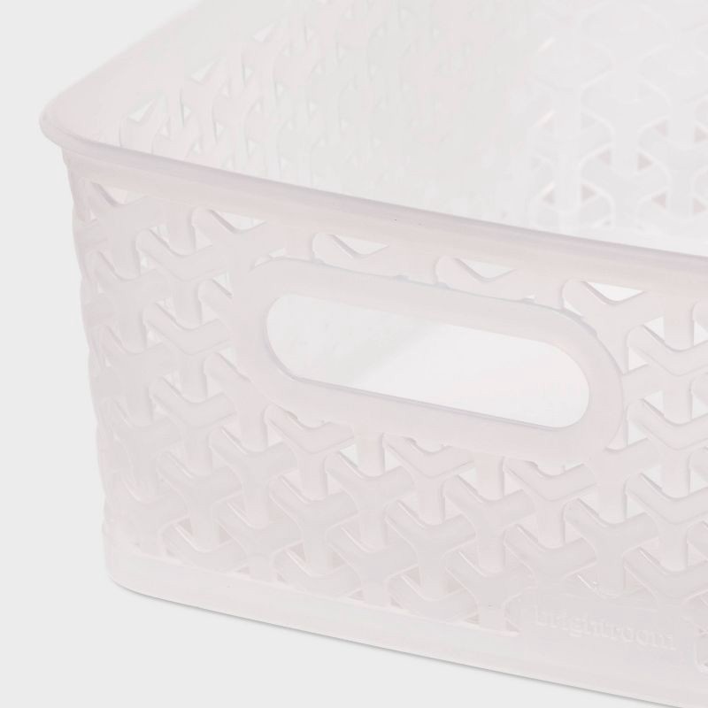 slide 3 of 5, Y-Weave Small Decorative Storage Basket Translucent - Brightroom™: Portable, Plastic Bin, Clear Rectangle, 1 ct