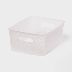 Y-Weave Small Decorative Storage Basket Translucent - Brightroom™: Portable, Plastic Bin, Clear Rectangle
