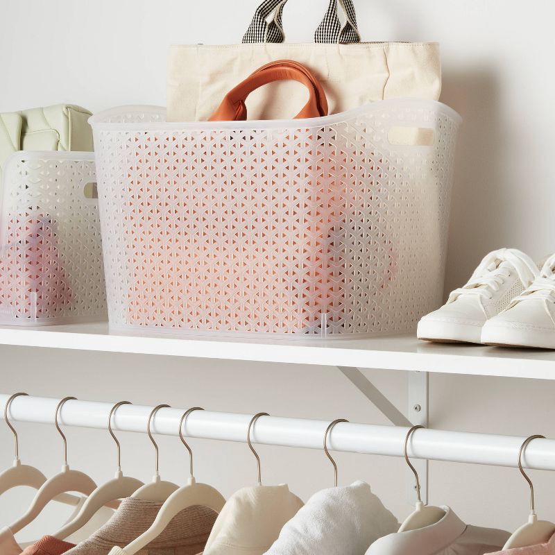 slide 2 of 5, Y-Weave XL Curved Decorative Storage Basket Translucent - Brightroom™, 1 ct