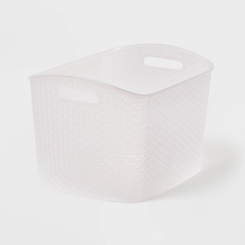 slide 1 of 5, Y-Weave XL Curved Decorative Storage Basket Translucent - Brightroom™, 1 ct