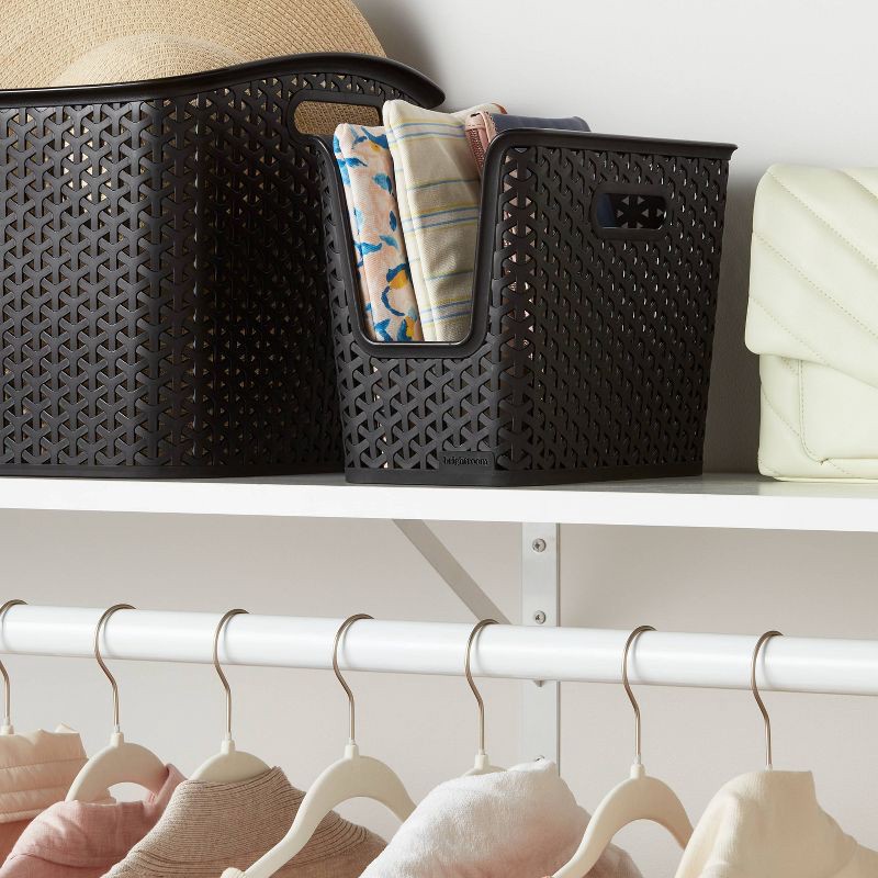 slide 2 of 5, Y-Weave Narrow Easy Access Decorative Storage Basket Black - Brightroom™, 1 ct