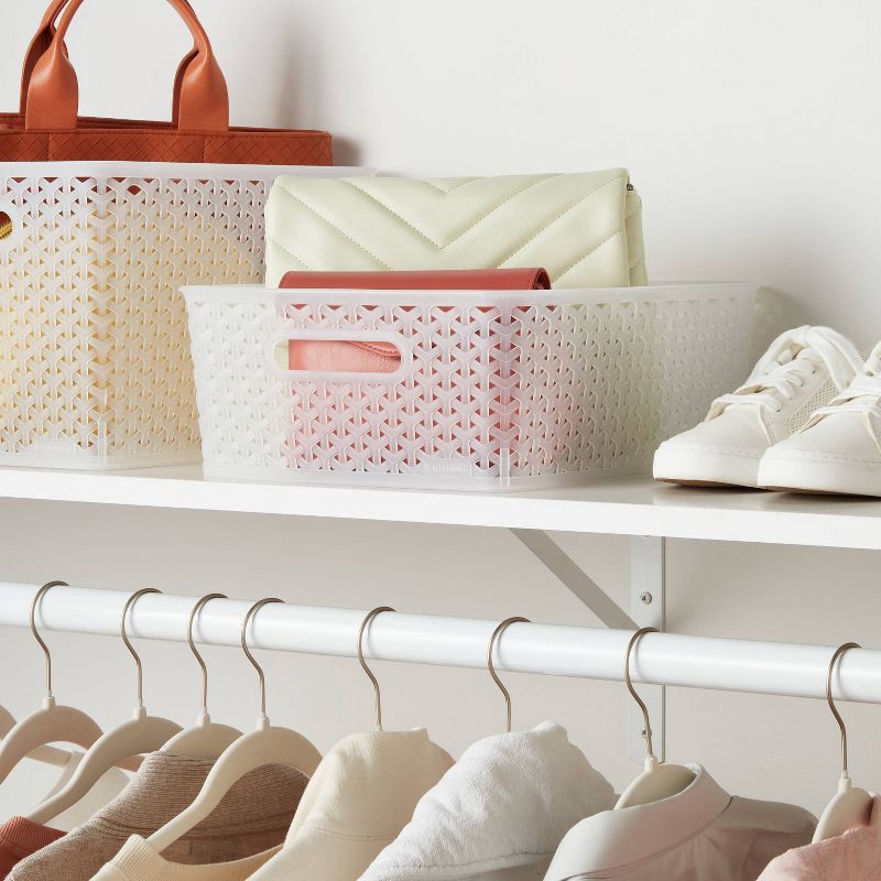 slide 2 of 5, Y-Weave Medium Decorative Storage Basket Translucent - Brightroom™: Portable, Stackable, Polypropylene, 12 Volume Capacity, 1 ct