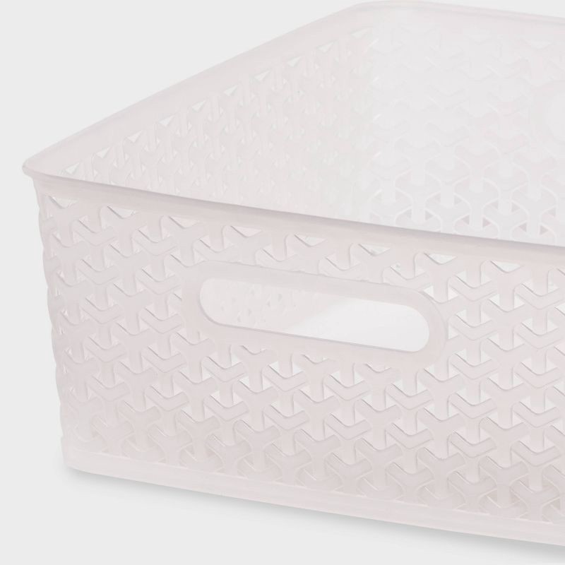 slide 3 of 5, Y-Weave Medium Decorative Storage Basket Translucent - Brightroom™: Portable, Stackable, Polypropylene, 12 Volume Capacity, 1 ct