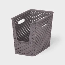 Y-Weave Narrow Easy Access Decorative Storage Basket Gray - Brightroom™: Portable, Nesting, Closet Organizer