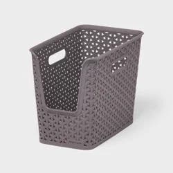 Y-Weave Narrow Easy Access Decorative Storage Basket Gray - Brightroom™: Portable, Nesting, Closet Organizer