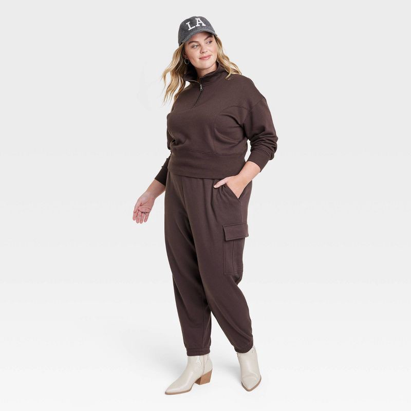 slide 2 of 3, Women's High-Rise Sweatpants - Universal Thread Dark Brown XXL, 1 ct
