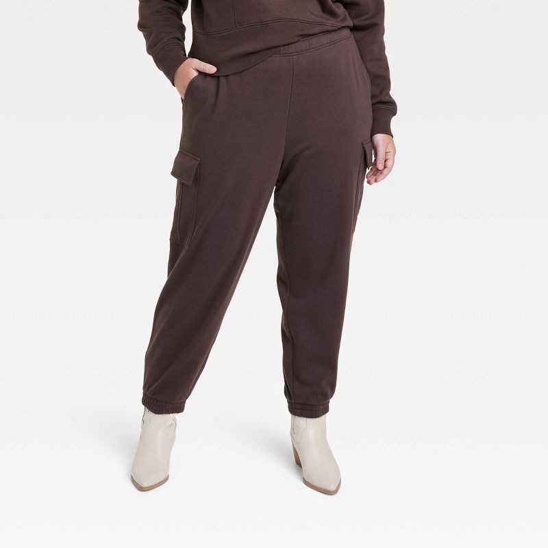 slide 1 of 3, Women's High-Rise Sweatpants - Universal Thread Dark Brown XXL, 1 ct