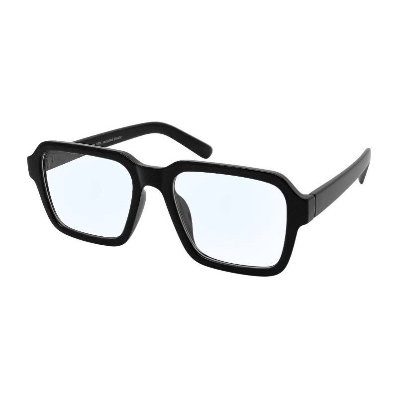 slide 2 of 2, Square Blue Light Filtering Glasses - Wild Fable™ Black: UV Protection, Recycled Plastic Frame, 1 ct