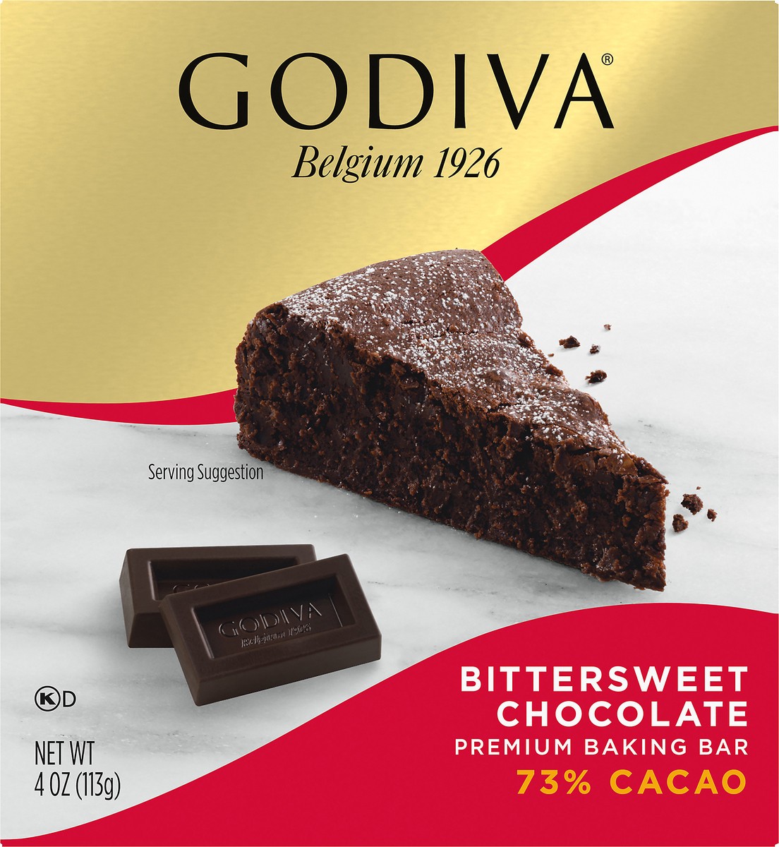 slide 5 of 14, Godiva Bittersweet Chocolate Premium Baking Bar with 73% Cacao, 4 oz Box, 4 oz