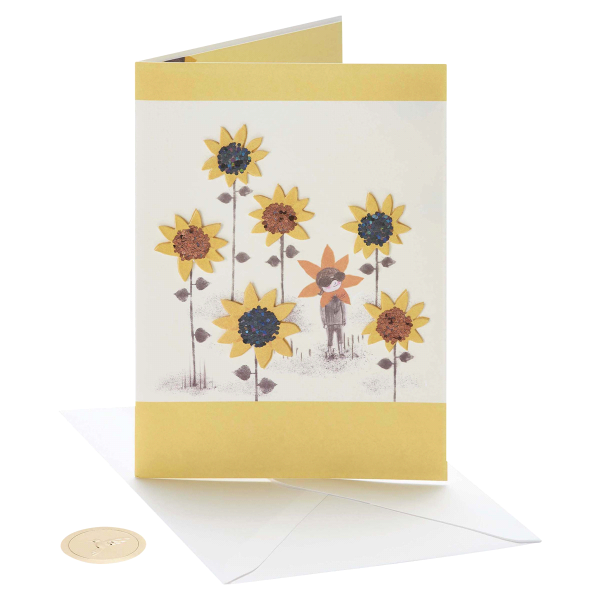 slide 1 of 1, Papyrus Thinking of You Card (Sunflower Girl), 1 ct