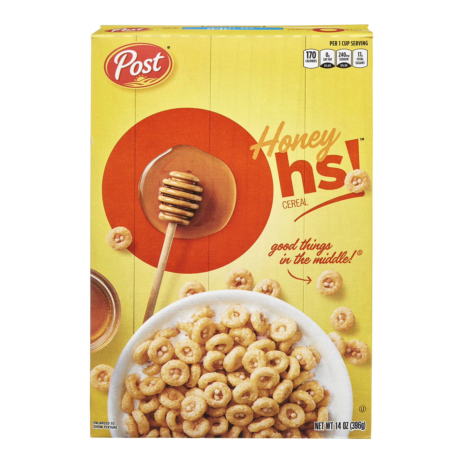 slide 1 of 2, 1/14 Post Honey Ohs, 14 oz