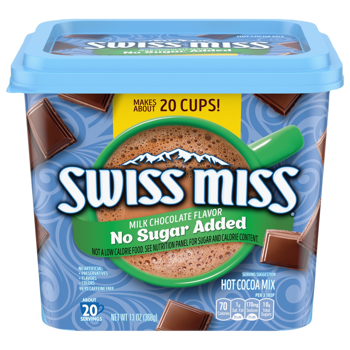 slide 1 of 29, Swiss Miss Milk Chocolate Flavor No Sugar Added Hot Cocoa Mix Canister- 13 oz, 13 oz