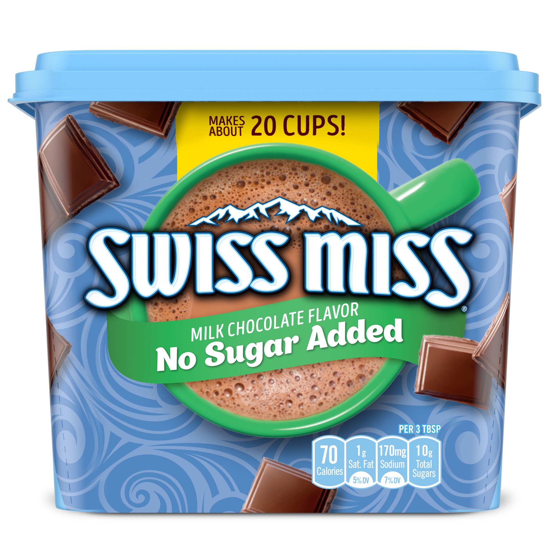 slide 1 of 1, Swiss Miss Milk Chocolate Flavor No Sugar Added Hot Cocoa Mix Canister- 13 oz, 13 oz