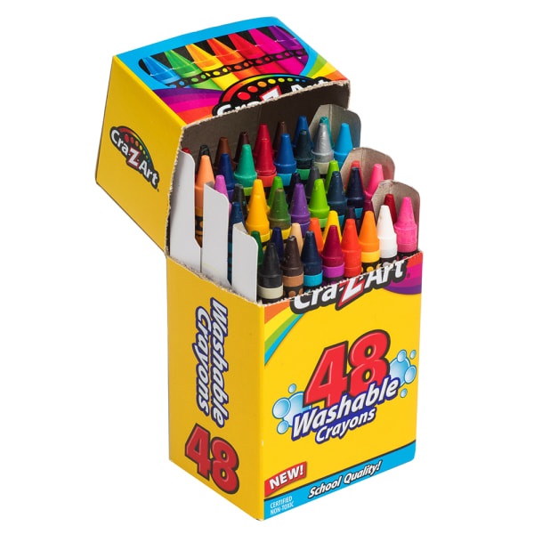 slide 5 of 5, Cra-Z-Art Washable Classic Crayons, Assorted Colors, Pack Of 48 Crayons, 48 ct