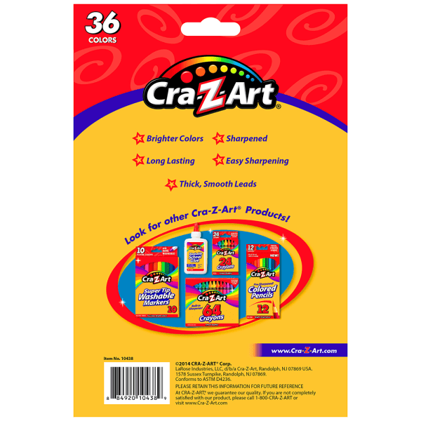 slide 3 of 6, Cra-Z-Art Classic Colored Pencils, 3.3 Mm, Assorted Colors, Pack Of 36 Pencils, 36 ct