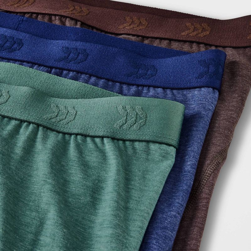 slide 2 of 4, Men's All Day Active Boxer Briefs 3pk - All In Motion™ Green/Blue/Brown S: Lightweight Knit, Mid Rise, 3 ct