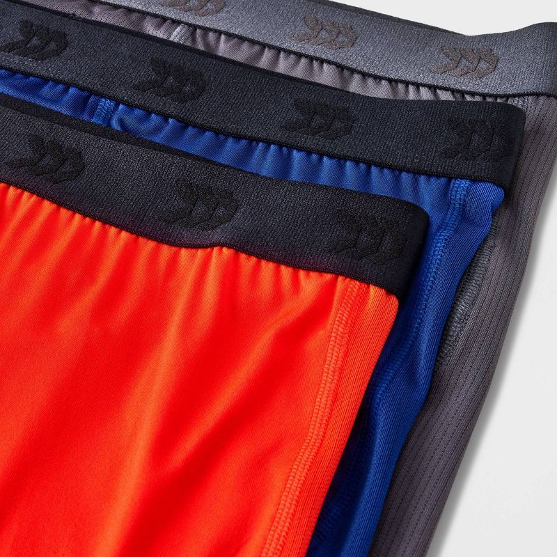 slide 2 of 4, Men's Jersey Mesh Performance Boxer Briefs 3pk - All In Motion™ Gray/Indigo/Red XL, 3 ct