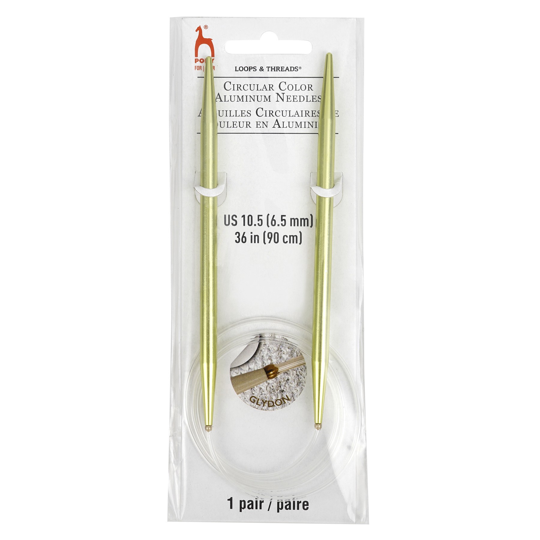 slide 3 of 3, 36" Circular Knitting Needles By Loops & Threads, 6.5 mm