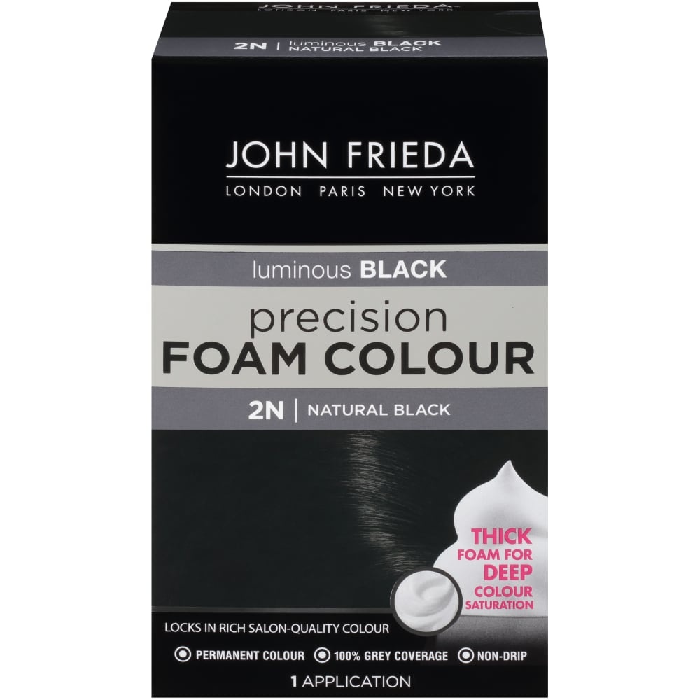 slide 1 of 1, John Frieda Jergens Precision Foam Colour Luminous Natural Black, 2 ct