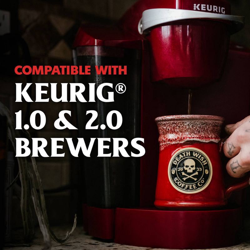 slide 5 of 7, Death Wish Coffee Co Death Wish Coffee Organic and Fair Trade Dark Roast Single-Serve Coffee Pods 18ct/7.9oz, 18 ct; 7.9 oz