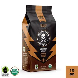 Death Wish Coffee Co Death Wish Coffee Organic and Fair Trade Medium Roast Ground Coffee 10oz