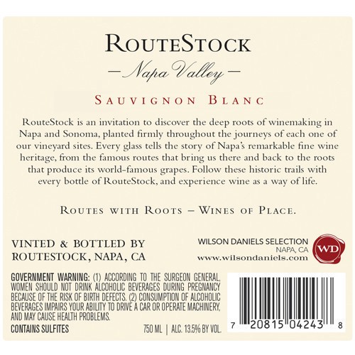 slide 10 of 10, RouteStock Napa Valley Sauvignon Blanc 750 ml, 750 ml