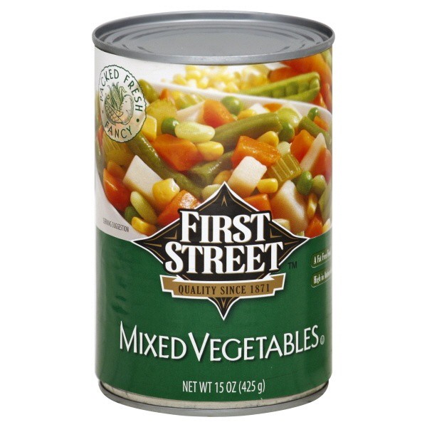 slide 1 of 1, First Street Mixed Vegetables, 15 oz