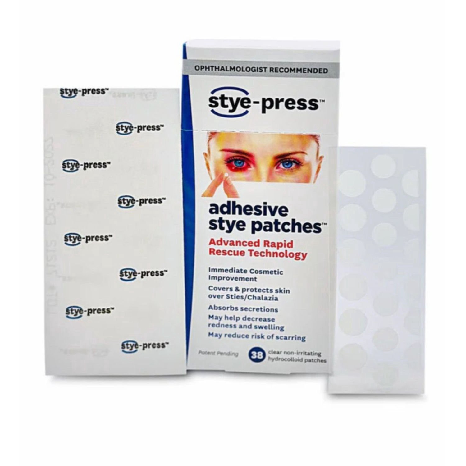 slide 1 of 1, EYE PRESS Stye-Press Adhesive Stye Patches, 38 Ct, 38 ct