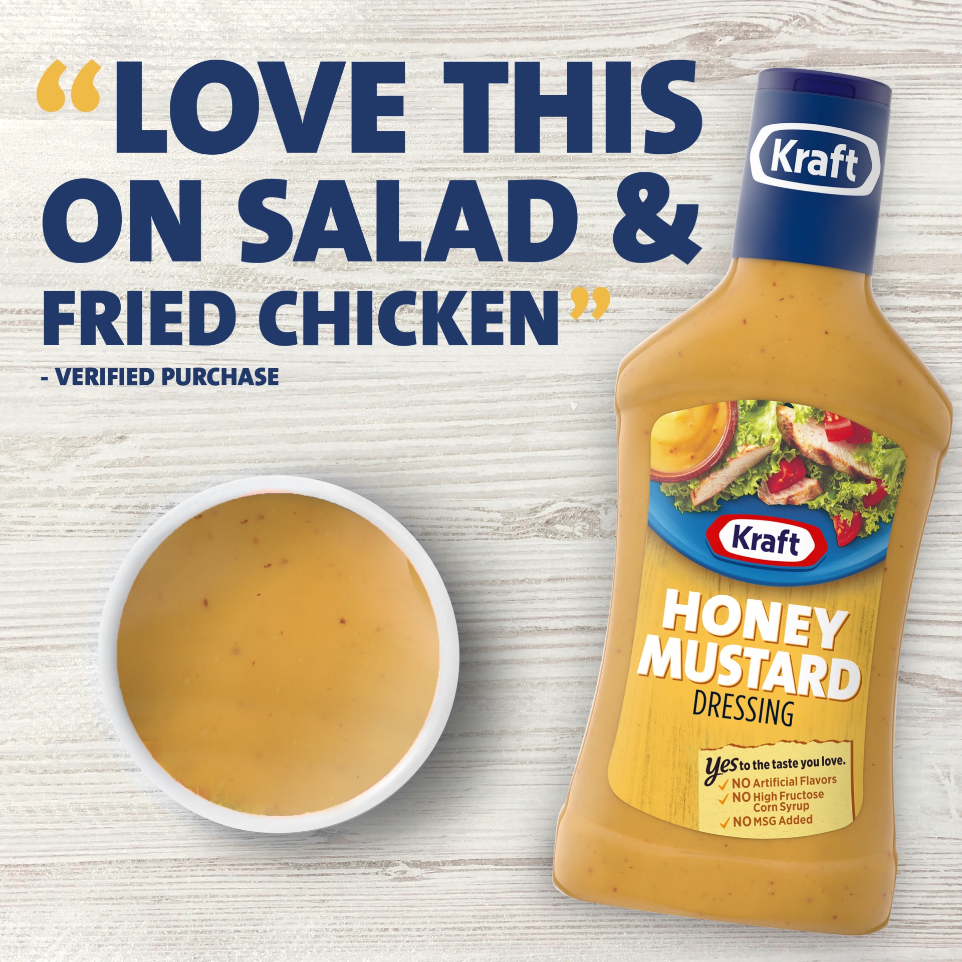 slide 5 of 7, Kraft Honey Mustard Salad Dressing Bottle, 16 fl oz