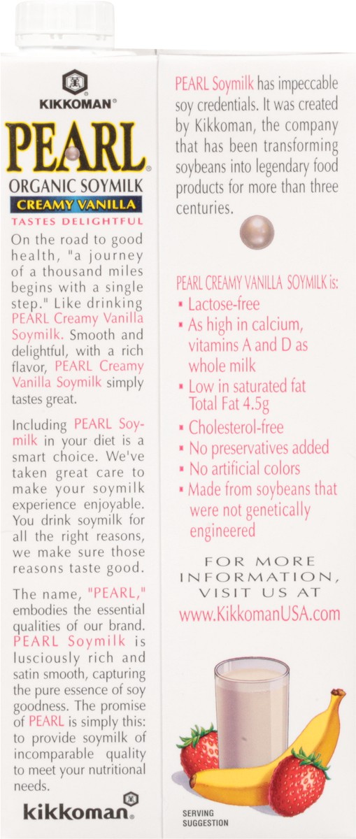 slide 4 of 7, Kikkoman Pearl Organic Creamy Vanilla Soymilk 32 fl oz, 32 fl oz