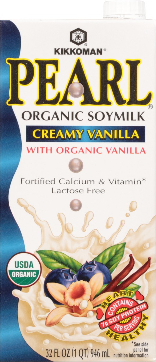 slide 3 of 7, Kikkoman Pearl Organic Creamy Vanilla Soymilk 32 fl oz, 32 fl oz