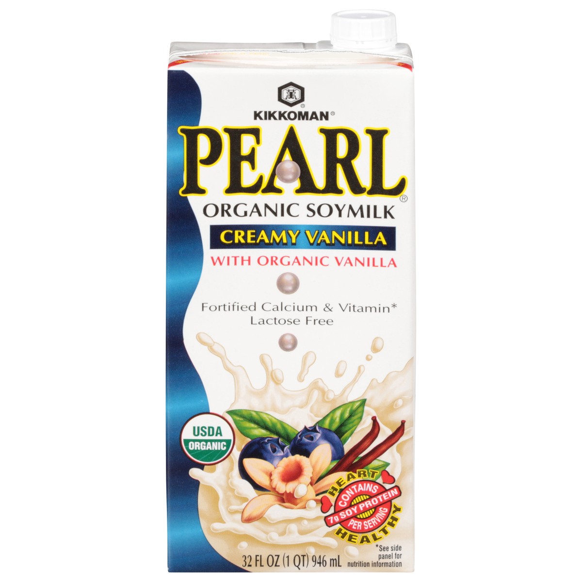 slide 1 of 7, Kikkoman Pearl Organic Creamy Vanilla Soymilk 32 fl oz, 32 fl oz