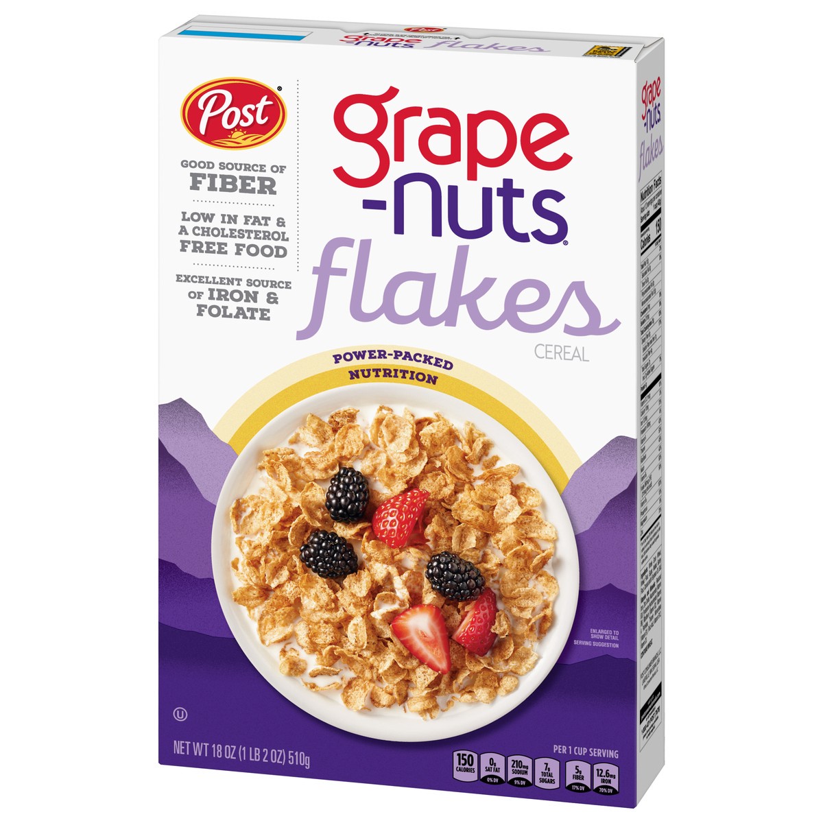 slide 7 of 9, Post Grape Nuts Flakes Breakfast Cereal, 18 OZ Box, 18 oz