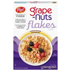 Post Grape Nuts Flakes Breakfast Cereal, 18 OZ Box