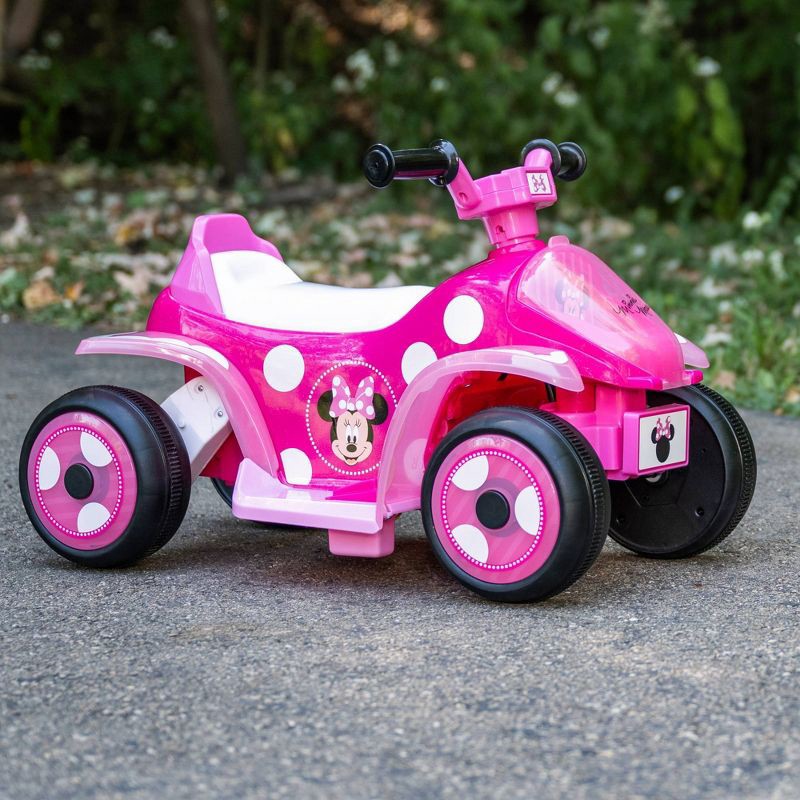 slide 10 of 17, Huffy Minnie Mouse Battery Ride-On Quad - 6V - Age 1.5+ Years Old - Pink, 1 ct