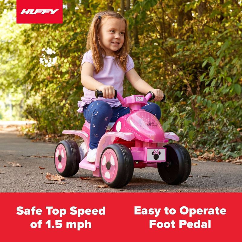 slide 16 of 17, Huffy Minnie Mouse Battery Ride-On Quad - 6V - Age 1.5+ Years Old - Pink, 1 ct