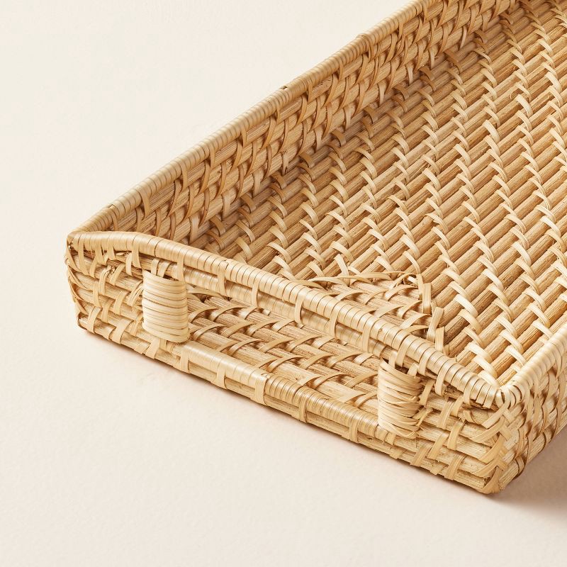 slide 4 of 4, Hearth & Hand with Magnolia 7"x14" Natural Woven Bathroom Tray - Hearth & Hand™ with Magnolia, 1 ct