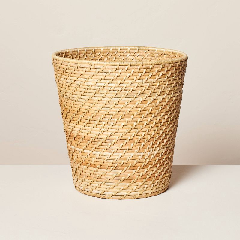 slide 1 of 3, Hearth & Hand with Magnolia 2.5gal Natural Woven Bathroom Wastebasket - Hearth & Hand™ with Magnolia, 2.5 gal