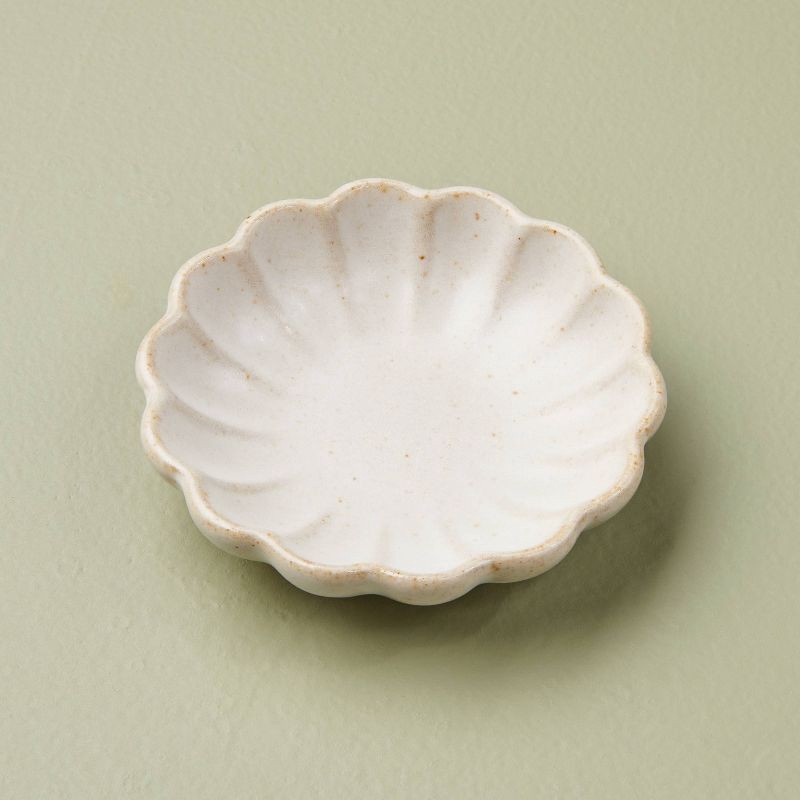 slide 1 of 4, Hearth & Hand with Magnolia Fluted Ceramic Trinket Dish Vintage Cream - Hearth & Hand™ with Magnolia, 1 ct