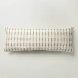 Hearth & Hand with Magnolia 14"x36" Layered Stripe Lumbar Bed Pillow Sage Green/Cream/Natural - Hearth & Hand™ with Magnolia