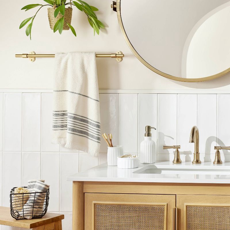 slide 2 of 4, Hearth & Hand with Magnolia Ribbed Milk Glass Bathroom Trinket Dish White - Hearth & Hand™ with Magnolia, 1 ct